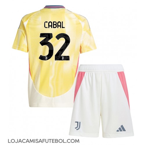 Camisa de Futebol Juventus Juan Cabal #32 Equipamento Secundário Infantil 2024-25 Manga Curta (+ Calças curtas)